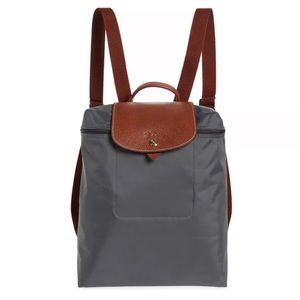 Longchamp Large le Pliage backpack GUNMETAL GREY GRAY